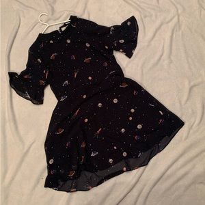 👗 Navy Lost in Space Chiffon Dress